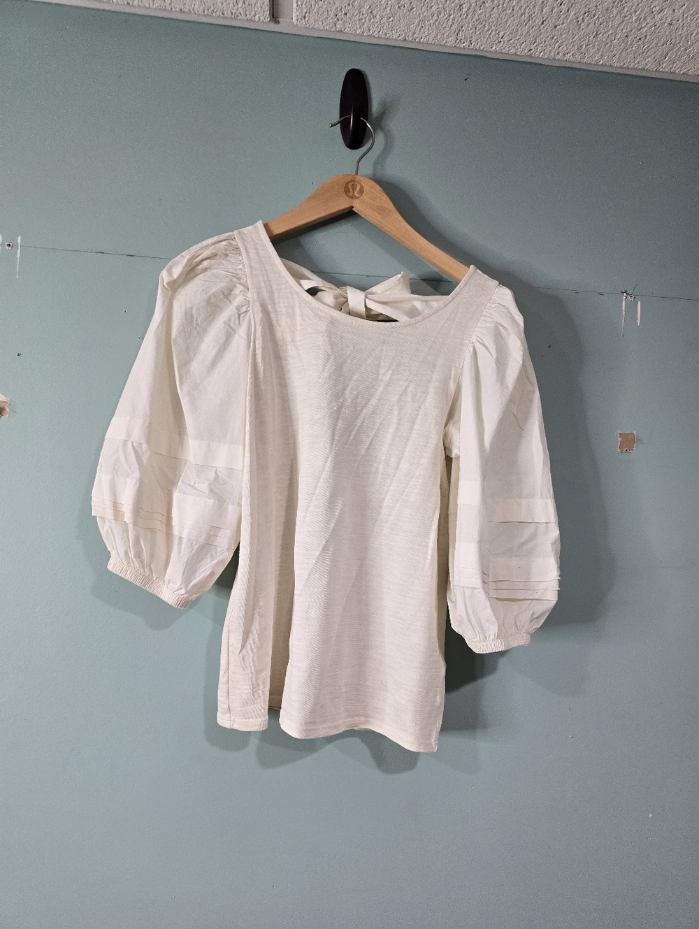 Nation Gracie Pintuck Bow Combo Tee Size XS